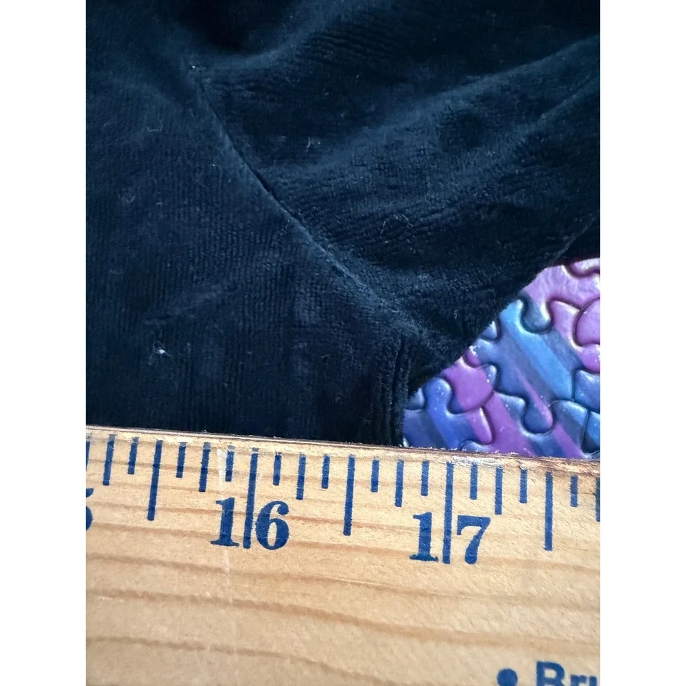 Juicy‎ Couture Girls Black Velour Zip Up Track Jacket Mock Neck Size 14 Vintage